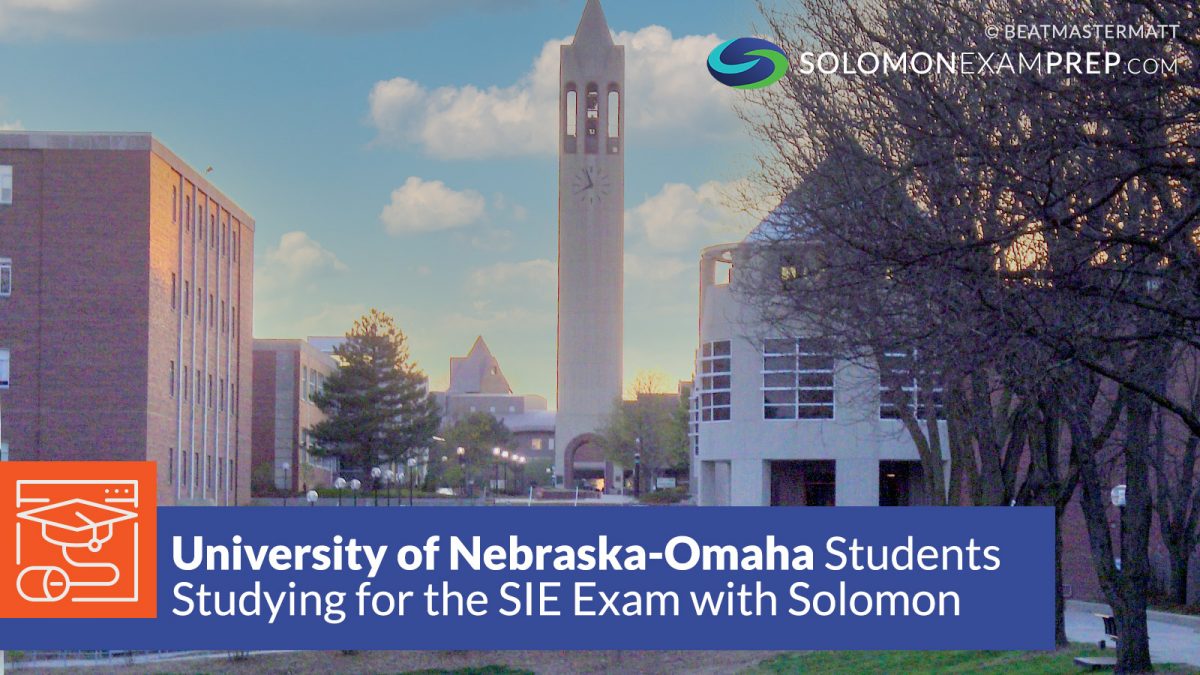 University of Nebraska-Omaha Students Studying for the SIE Exam with Solomon