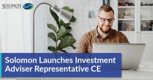 Man sitting at computer taking online investment adviser representative CE course
