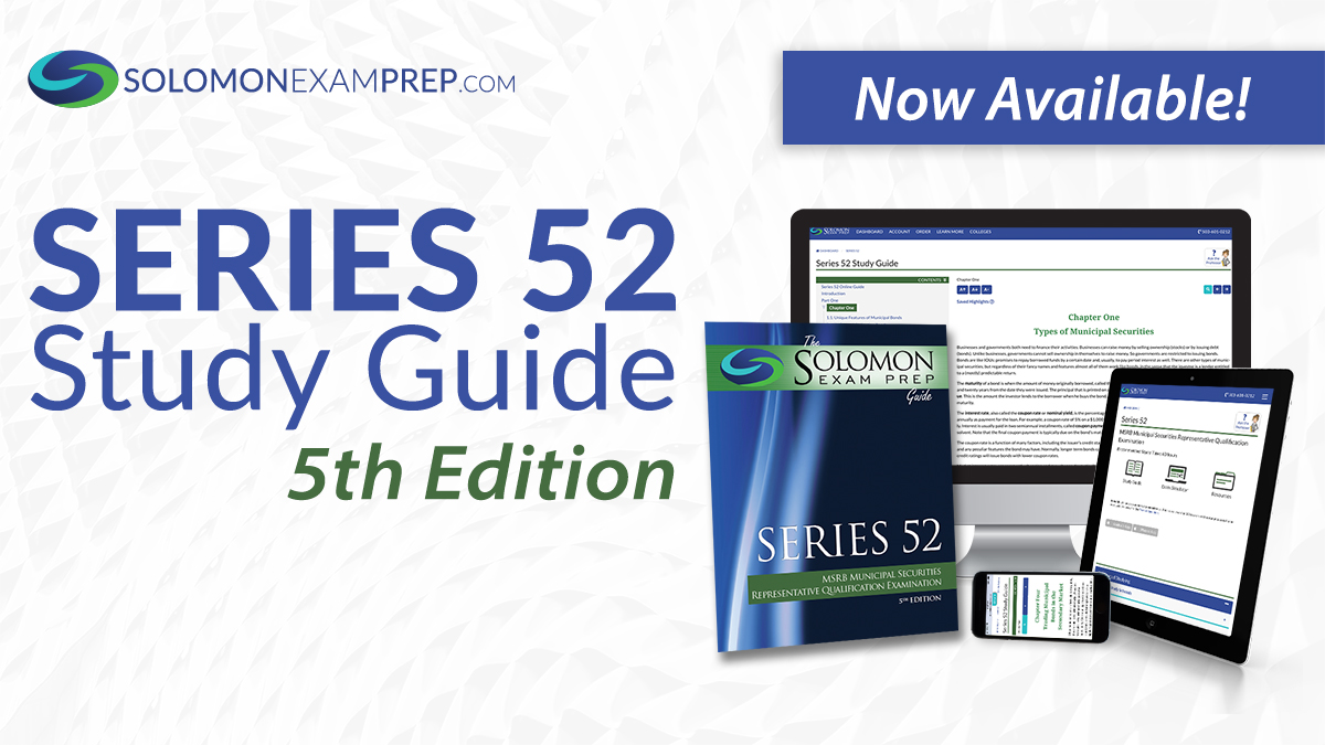 Series 52 exam study guide in online and hardcopy form