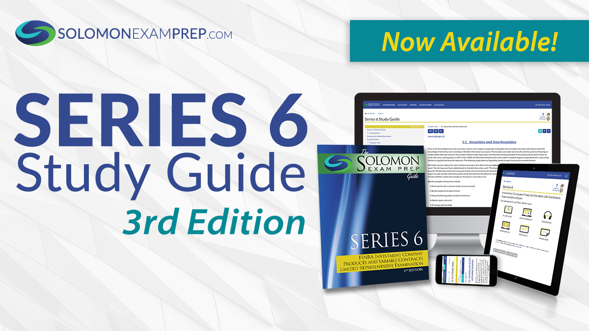 Series 6 exam study guide in digital and book forms.