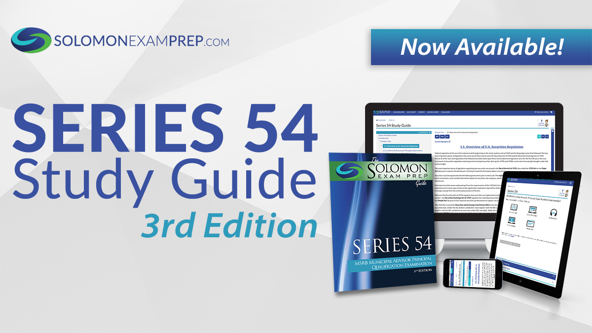 Series 54 Solomon Study Guide, 3rd Edition, Now Available